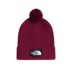Căciulă cu pompon The North Face Logo Box Pom - bordo Burgundy Crush | pompon detașabil