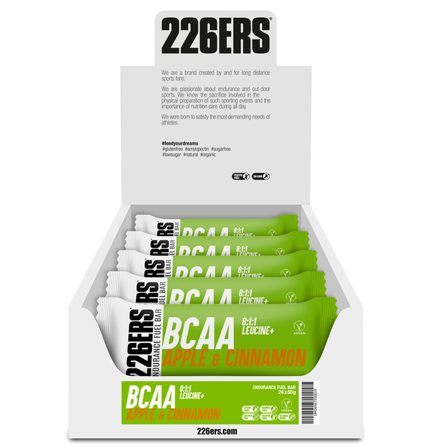 Baton energizant 226ers Endurance Fuel Bar BCAA 60g - măr și scorțișoară - bax 24 buc