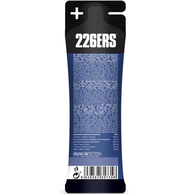 Shot energizant 226ers Energy Shot Stick 60ml - Blue Energy Xtreme - bax 24 buc