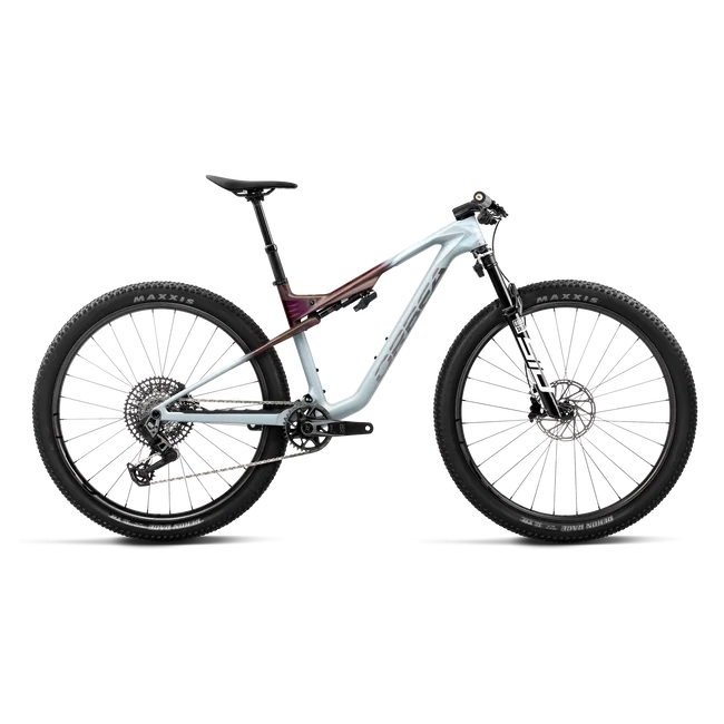 Orbea OIZ M10 AXS (2027) - bicicletă MTB XC full suspension - Frozen Concrete - Sunset Carbon View (Matt)