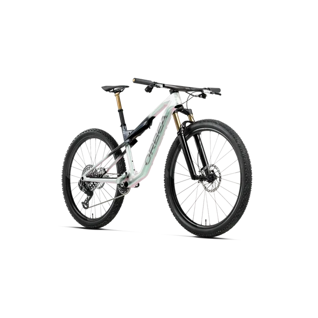 Orbea OIZ M-PRO (2027) - bicicletă MTB XC full suspension - Iris White - Seaweed Carbon View (Gloss)