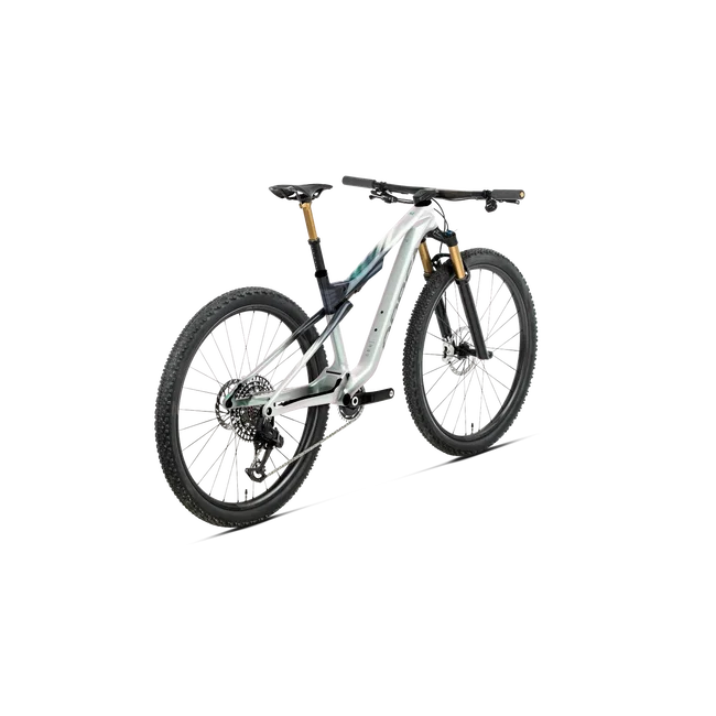 Orbea OIZ M-PRO (2027) - bicicletă MTB XC full suspension - Iris White - Seaweed Carbon View (Gloss)