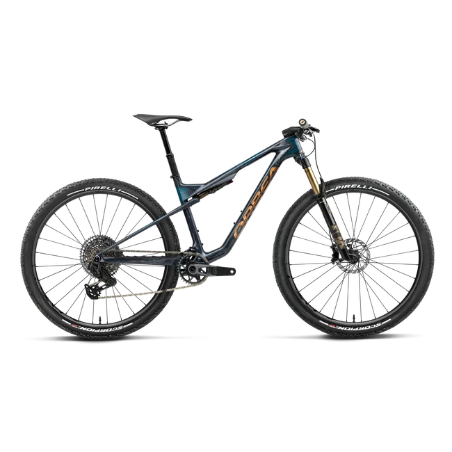 Orbea OIZ M-TEAM AXS (2027) - bicicletă MTB XC full suspension - Fuel Carbon View - Titan Gold (Gloss)