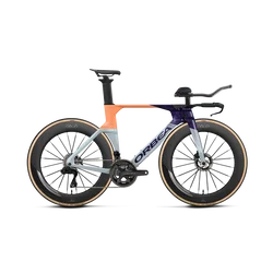 Orbea ORDU M10I LTD (2027) - bicicletă șosea triatlon - Halo Silver - Tanzanite C. View - Orange Cloud (Gloss)