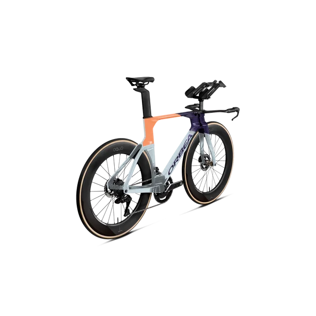 Orbea ORDU M10I LTD PWR UCI (2027) - bicicletă șosea triatlon - Halo Silver - Tanzanite C. View - Orange Cloud (Gloss)