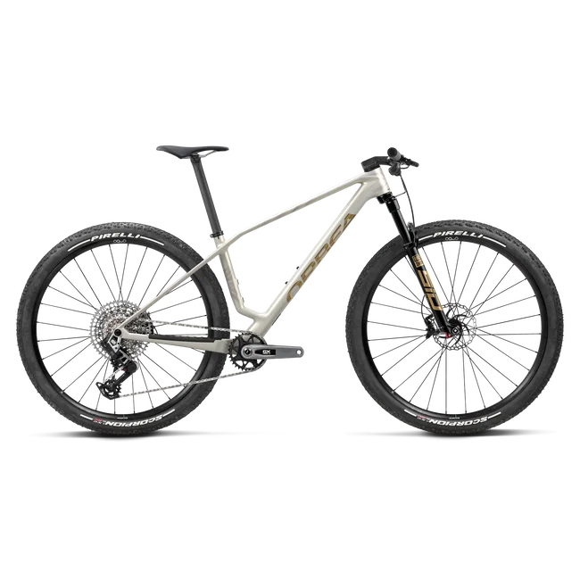 Orbea ALMA M-PRO (2027) - bicicletă MTB XC hardtail - Golden White - Titan Gold (Matt)