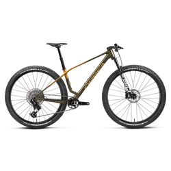 Orbea ALMA M-TEAM AXS (2027) - bicicletă MTB XC hardtail - Caramel Carbon View - Leo Orange (Gloss)