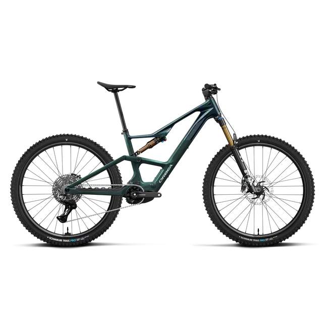 Orbea RISE SL M-LTD RS 420W (2027) - bicicletă electrică eMTB Trail - Escape Green C. View (Matt) - Cobalt Tide (Gloss)