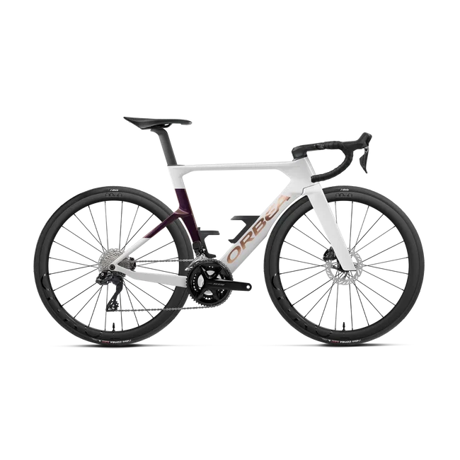 Orbea ORCA AERO M30i LTD (2027) - bicicletă șosea race aero - Golden Off White - Sunset (Gloss)