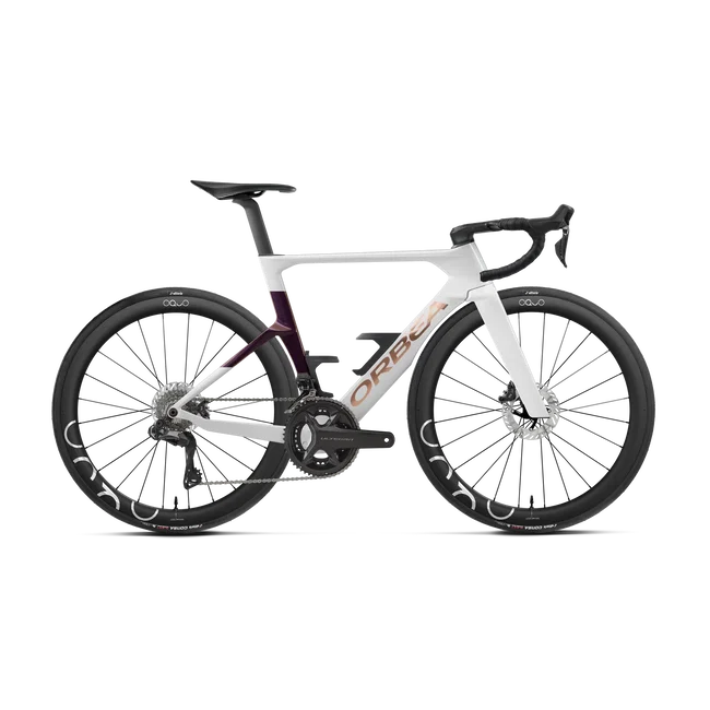 Orbea ORCA AERO M20i LTD (2027) - bicicletă șosea race aero - Golden Off White - Sunset (Gloss)