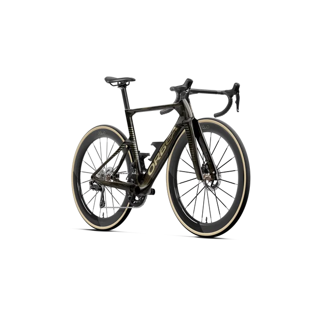 Orbea ORCA AERO M10i LTD PWR (2027) - bicicletă șosea race aero - Magic Gold C. View - Titanium (Gloss)