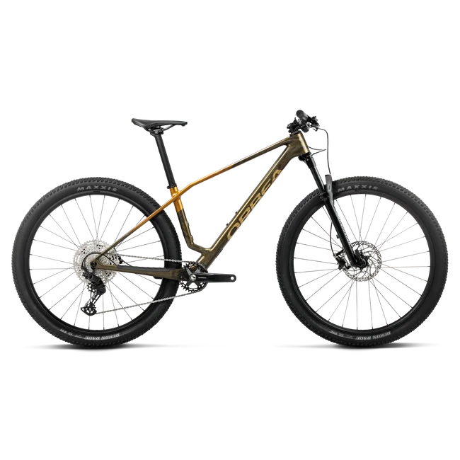 Orbea ALMA M50 (2027) - bicicletă MTB XC hardtail - Caramel Carbon View - Leo Orange (Gloss)
