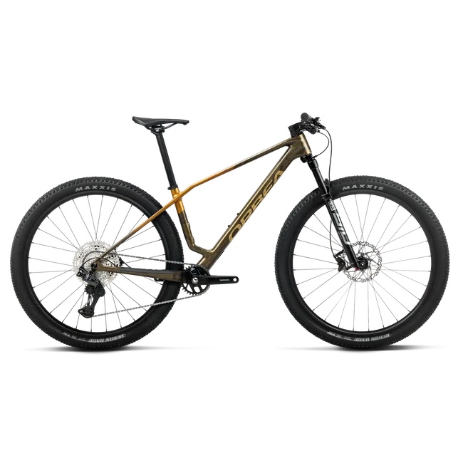 Orbea ALMA M30 (2027) - bicicletă MTB XC hardtail - Caramel Carbon View - Leo Orange (Gloss)