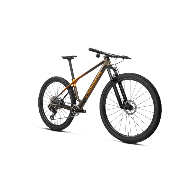 Orbea ALMA M30 (2027) - bicicletă MTB XC hardtail - Caramel Carbon View - Leo Orange (Gloss)