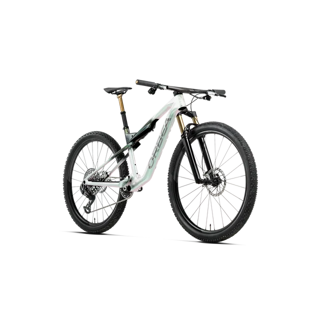 Orbea OIZ M-TEAM AXS (2027) - bicicletă MTB XC full suspension - Iris White - Seaweed Carbon View (Gloss)