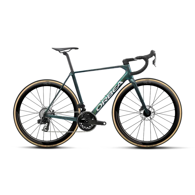 Orbea ORCA M21e LTD PWR (2027) - bicicletă șosea race - Escape Green - Carbon View Matt