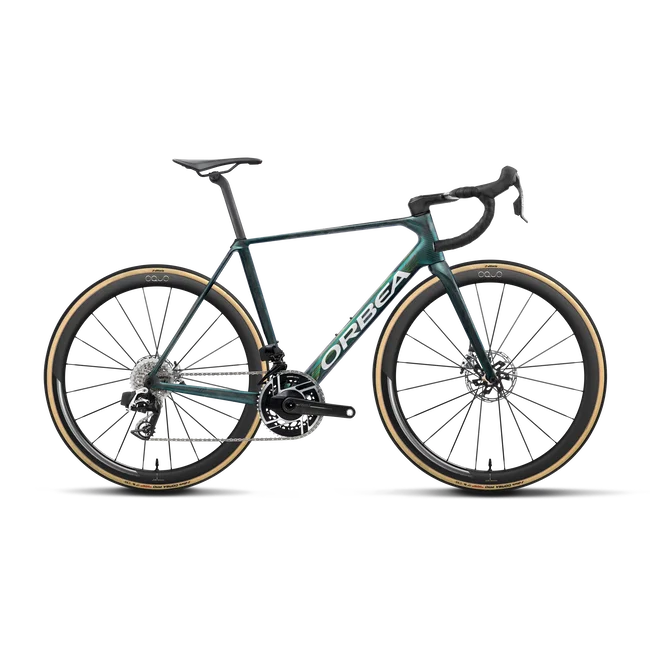Orbea ORCA M11e LTD PWR (2027) - bicicletă șosea race - Escape Green - Carbon View Matt