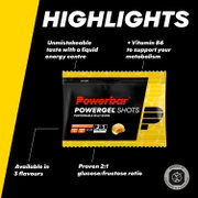Jeleuri energizante PowerBar PowerGel Shots 60g - portocale