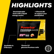 Jeleuri energizante PowerBar PowerGel Shots 60g - cola + cofeină
