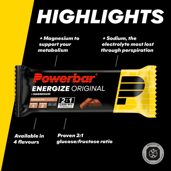 Baton energizant PowerBar Energize Original 55g - ciocolată