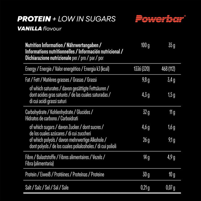 Baton proteic PowerBar Protein+ Low Sugar 35g - vanilie