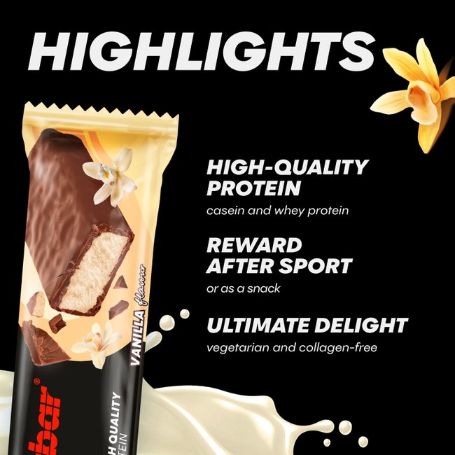 Baton proteic PowerBar Protein+ Low Sugar 35g - vanilie
