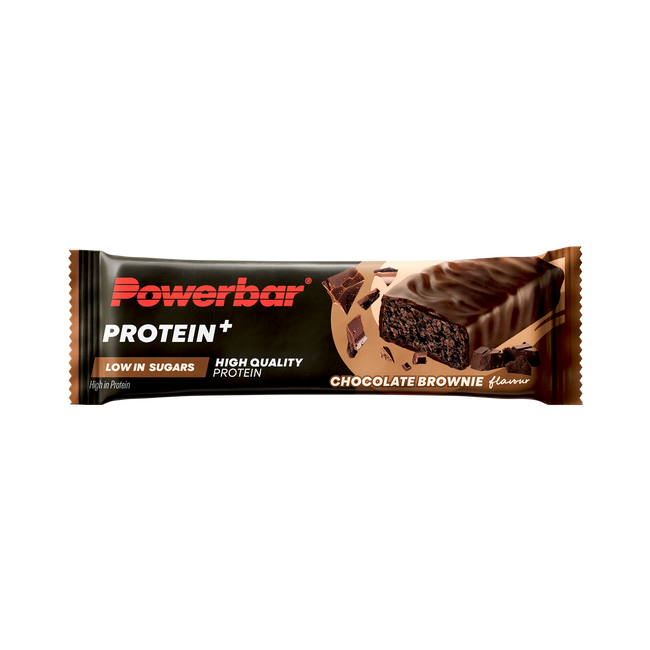 Baton proteic PowerBar Protein+ Low Sugar 35g - ciocolată brownie