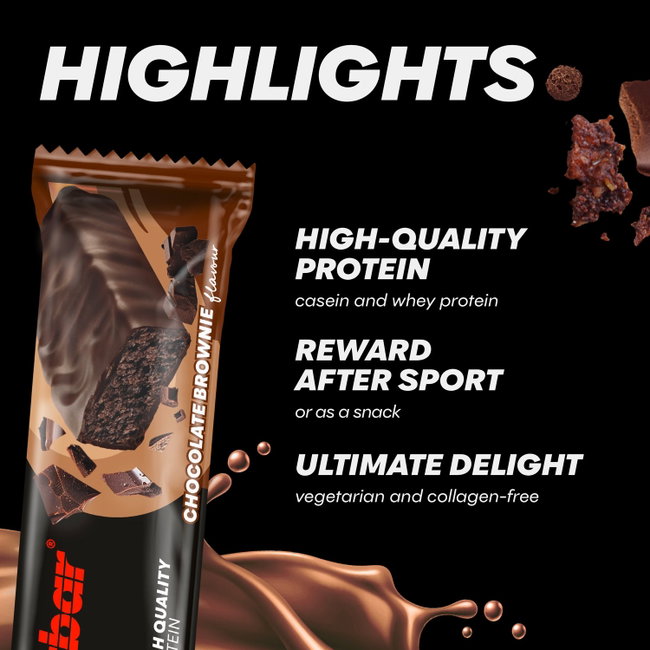 Baton proteic PowerBar Protein+ Low Sugar 35g - ciocolată brownie