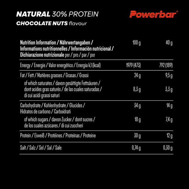 Baton proteic vegan PowerBar Natural Protein 40g - ciocolată și alune