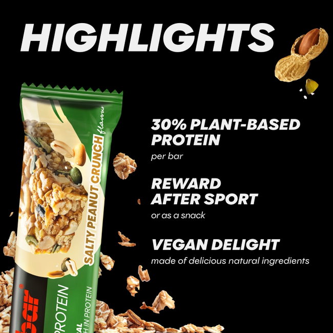 Baton proteic vegan PowerBar Natural Protein 40g - arahide sărate crunch