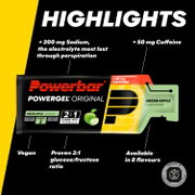 Gel energizant PowerBar PowerGel Original 41g - măr verde + cofeină