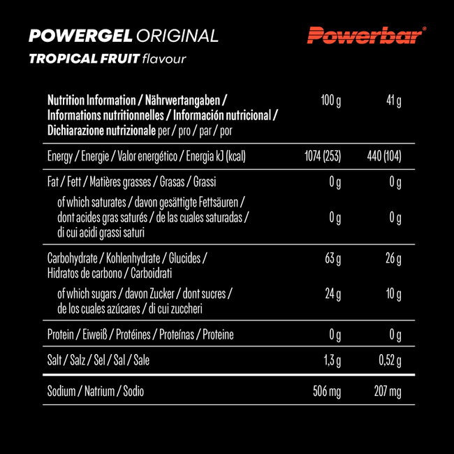 Gel energizant PowerBar PowerGel Original 41g - fructe tropicale