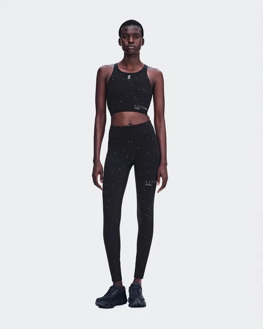 Crop top alergare On Performance Crop Lumos W - negru | Eclipse
