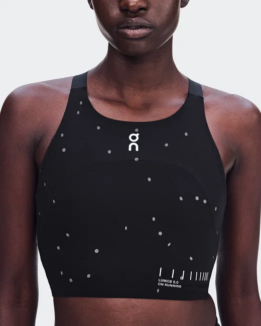 Crop top alergare On Performance Crop Lumos W - negru | Eclipse