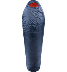 Haglöfs Tarius -5 – Sac de dormit sintetic, mumie, 190 cm - Albastru închis Midnight blue/Tangerine