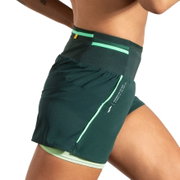 Pantaloni scurți alergare Brooks High Point 3" 2-in-1 Short 2.0 damă - verde