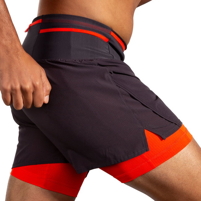 Pantaloni scurți alergare Brooks High Point 5" 2-in-1 Short 2.0 bărbați - gri