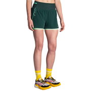 Pantaloni scurți alergare Brooks High Point 3" 2-in-1 Short 2.0 damă - verde