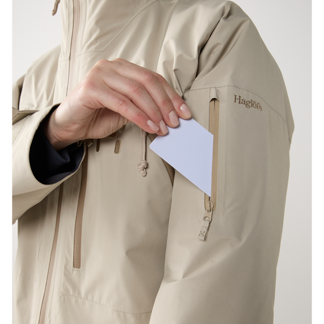 Haglöfs Latnja GTX Insulated Jacket W – Geacă de schi izolată GORE-TEX - bej Chalk Beige