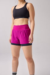 Pantaloni scurți alergare Brooks High Point 3" 2-in-1 Short 2.0 damă - mov (524)