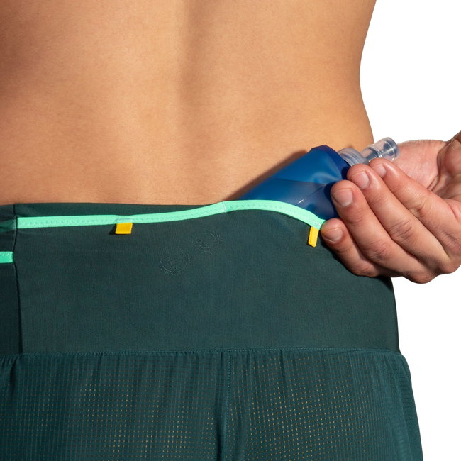 Pantaloni scurți alergare Brooks High Point 5" 2-in-1 Short 2.0 bărbați - verde