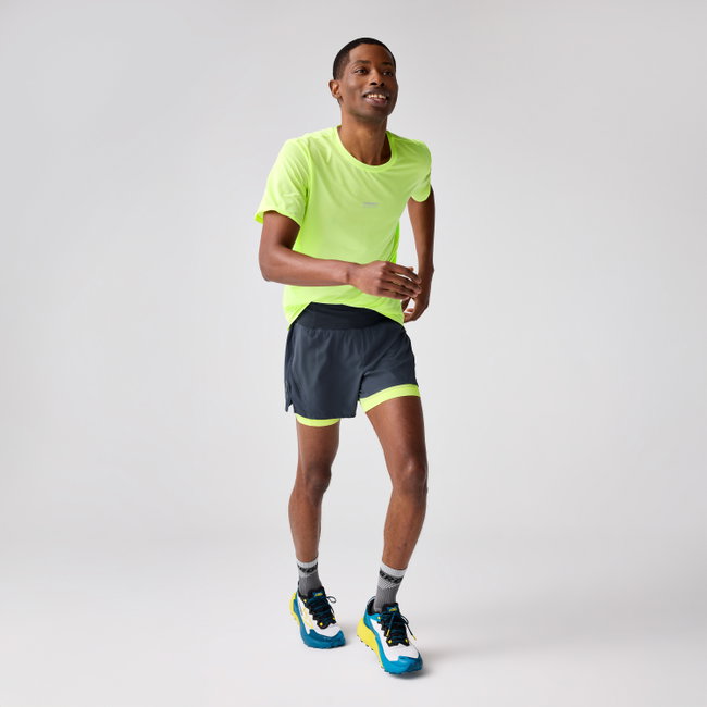 Pantaloni scurți alergare Brooks High Point 5" 2-in-1 Short 2.0 bărbați - albastru (480)