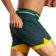 Pantaloni scurți alergare Brooks High Point 5" 2-in-1 Short 2.0 bărbați - verde