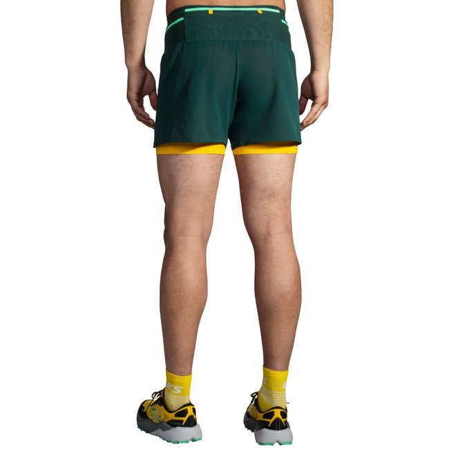 Pantaloni scurți alergare Brooks High Point 5" 2-in-1 Short 2.0 bărbați - verde
