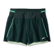 Pantaloni scurți alergare Brooks High Point 3" 2-in-1 Short 2.0 damă - verde