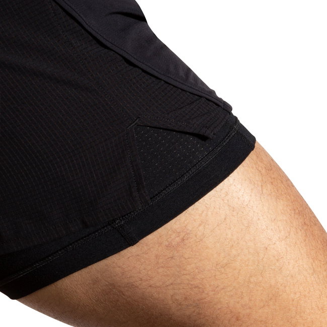 Pantaloni scurți alergare Brooks High Point 5" 2-in-1 Short 2.0 bărbați - negru