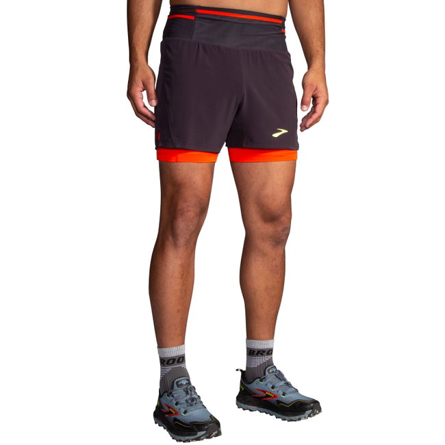 Pantaloni scurți alergare Brooks High Point 5" 2-in-1 Short 2.0 bărbați - gri