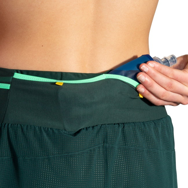 Pantaloni scurți alergare Brooks High Point 3" 2-in-1 Short 2.0 damă - verde