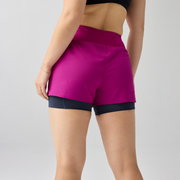 Pantaloni scurți alergare Brooks High Point 3" 2-in-1 Short 2.0 damă - mov (524)