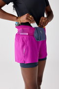 Pantaloni scurți alergare Brooks High Point 3" 2-in-1 Short 2.0 damă - mov (524)